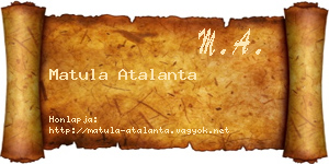 Matula Atalanta névjegykártya